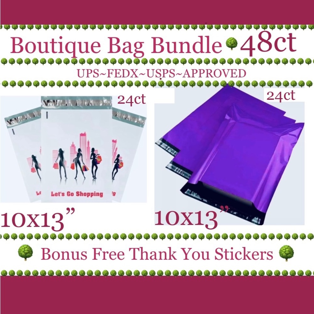 48pcs 10x13” Poly Mailer Bag Bundle⭐️🆕⭐️
⭐️BONUS⭐️48ct  Free Thank You Stickers